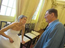 Fred Schepisi greets Renée Zellweger: "Pretty good. As I said, today was very Bridget Jones …"